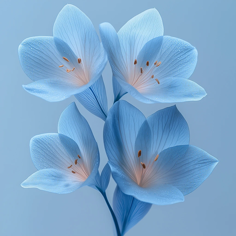 透明瓦尔利亚花与露珠