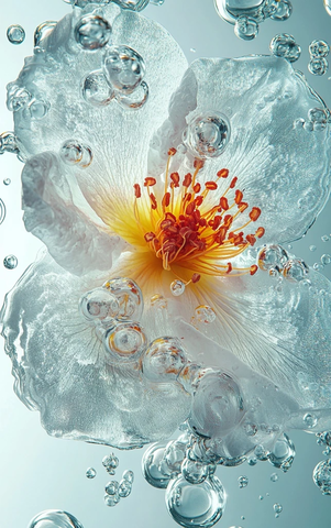 白岩玫瑰与水油碰撞