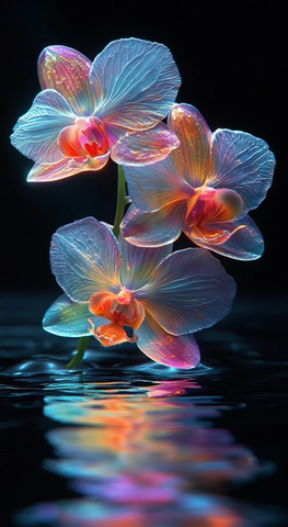 水中兰花全息反射图