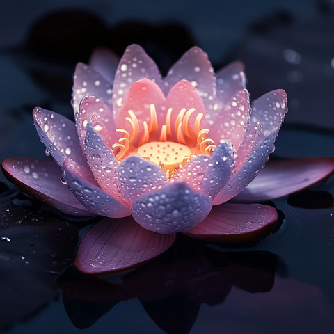 莲花水滴反射柔光