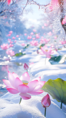 雪地浮莲绿枝水晶