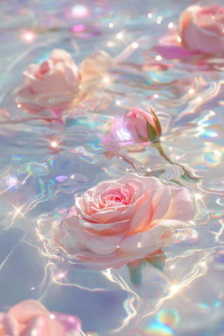 粉色玫瑰浮水梦幻景
