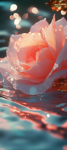 水墨金箔玫瑰静物