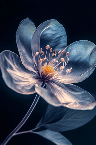 透明花瓣与发光核心