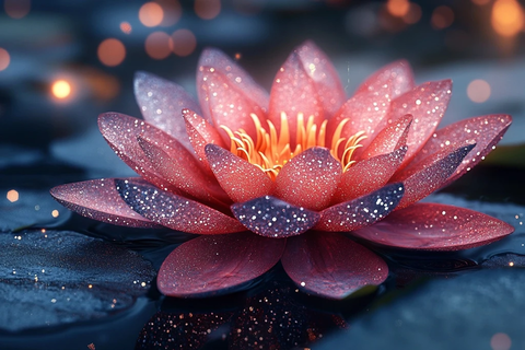 粉色莲花钻石花瓣闪耀