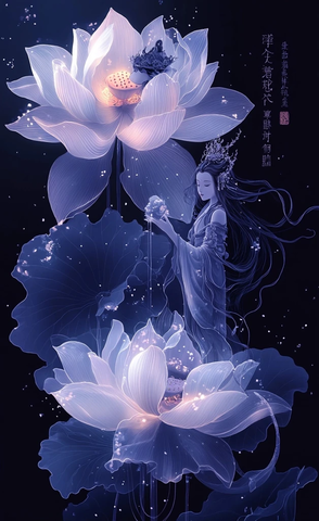 观音莲花福字壁纸