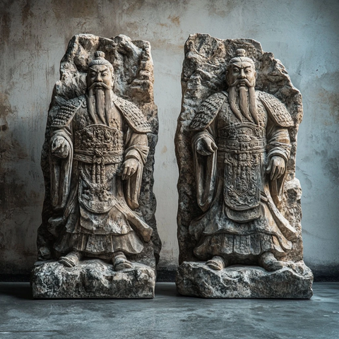 古风武将石雕人像