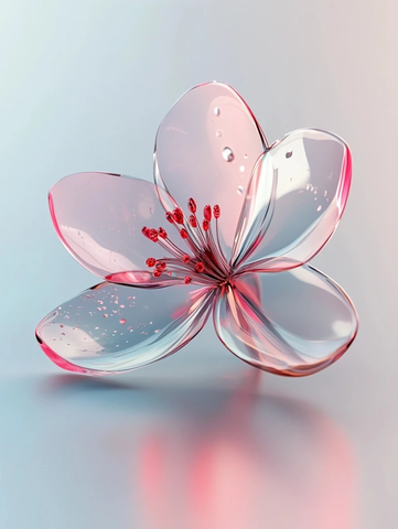 粉色灰色渐变玻璃花