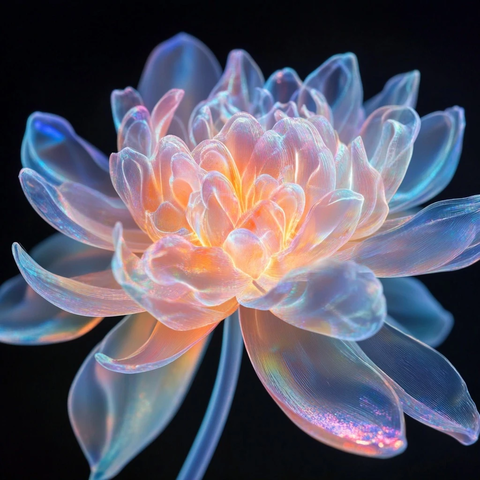 全息花卉与彩虹色调