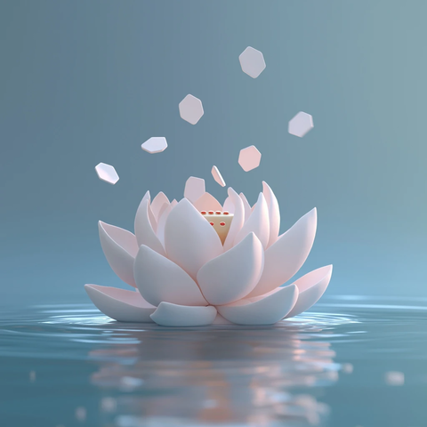 莲花浮水动态雕塑