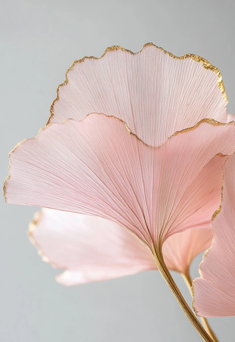 金色边缘银杏叶特写