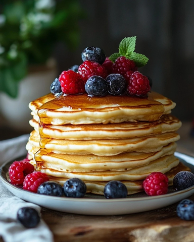 松软搭配浆果与枫糖