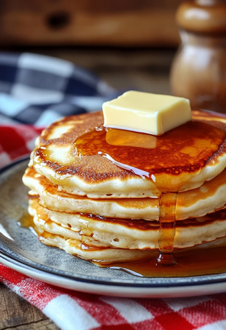松软煎饼黄油糖浆桌布