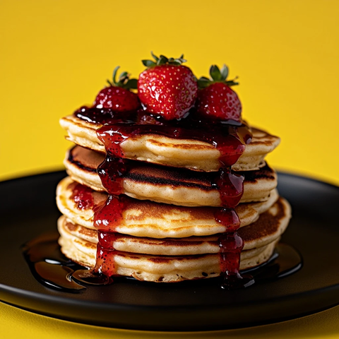 花生酱草莓酱煎饼