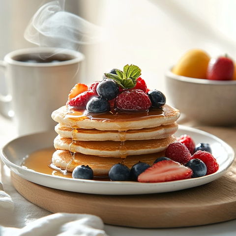 新鲜浆果点缀纯素松饼