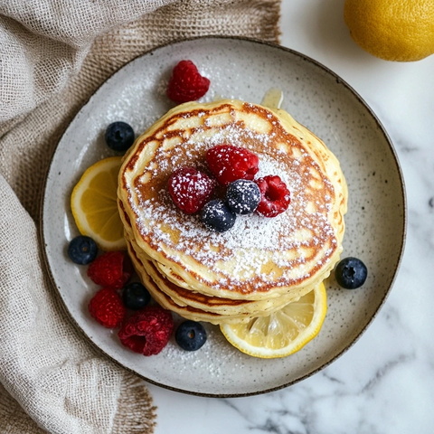 柠檬蛋糕搭配莓果