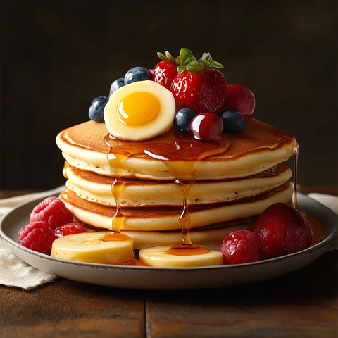 美味早餐煎饼摆盘