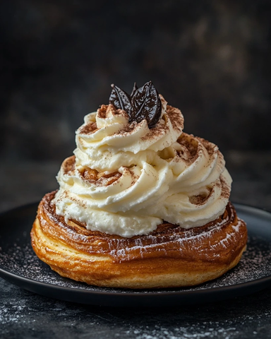 金黄酥脆肉桂卷配奶油芝士糖霜