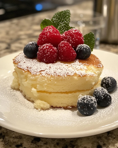 日式松软煎饼白色盘子