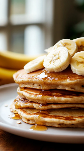 香蕉燕麦松饼特写
