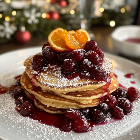 圣诞节橙香蔓越莓煎饼