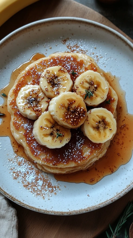 香蕉蛋白煎饼堆叠装饰