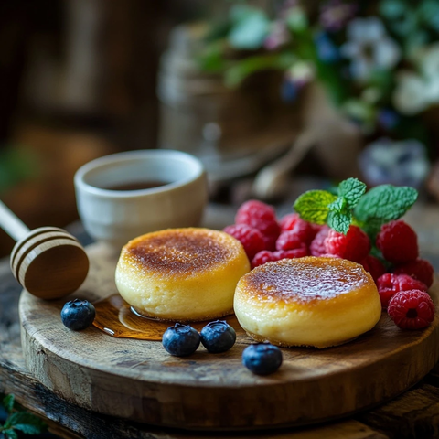 芝士蛋糕配蜂蜜莓果