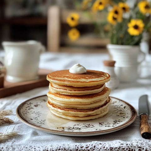 装饰桌上的油炸煎饼