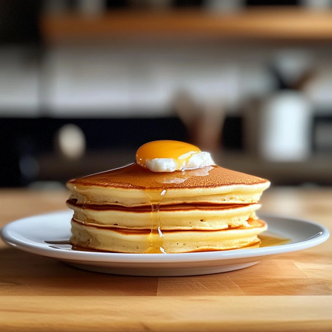 早晨松软煎饼木纹台面
