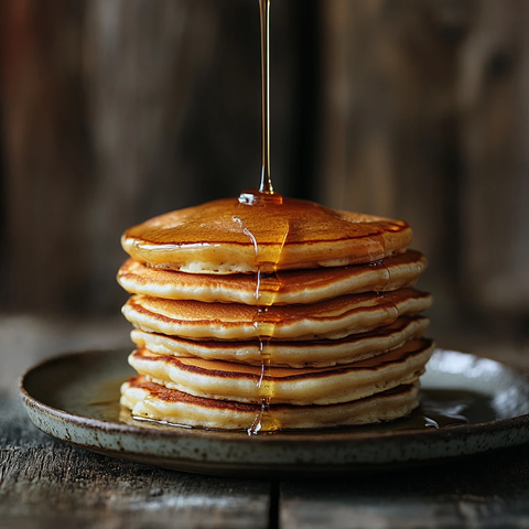 蜂蜜堆叠松软黄金煎饼