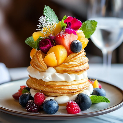 水果奶油夹心牛角面包