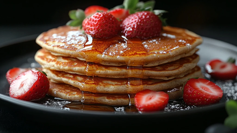 燕麦杏仁粉配草莓蜂蜜