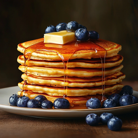 但奶油酪煎饼蓝莓酱汁