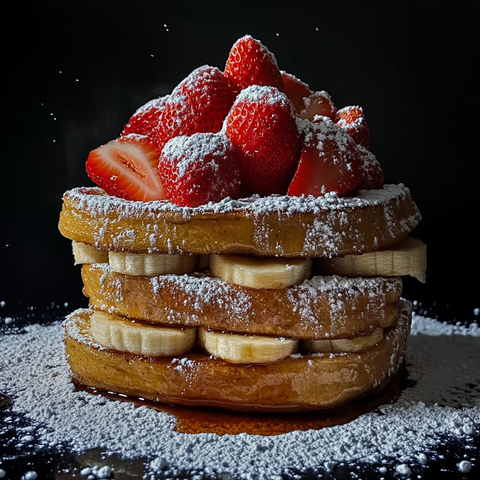 法式吐司搭配香蕉草莓