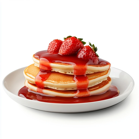 草莓酱松饼孤立白背景