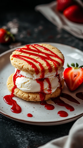 番茄酱冰淇淋三明治