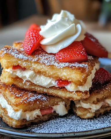 草莓芝士夹心炸面包