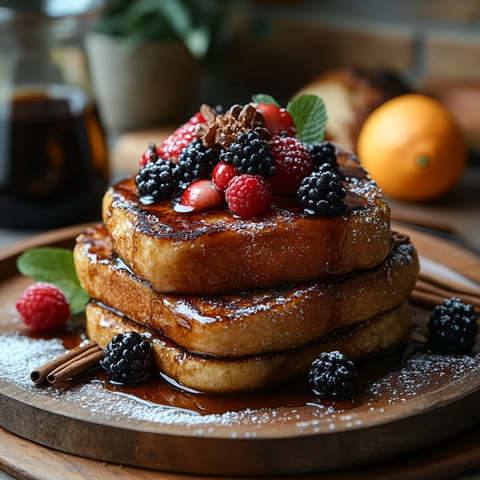 焦糖布丁法式吐司配鲜果