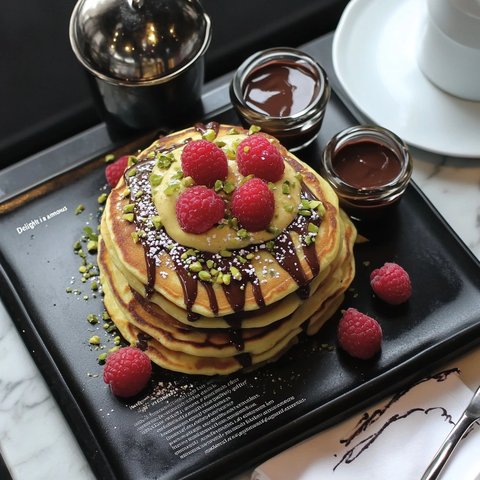 夹心松饼配开心果酱