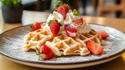 酸奶华夫饼配草莓