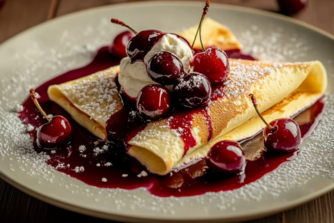 樱桃芝士蛋糕与奶油卷