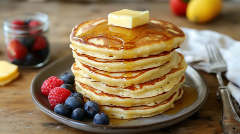 松软煎饼与酸面团废弃物和水果