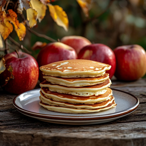 美味煎饼与苹果组合
