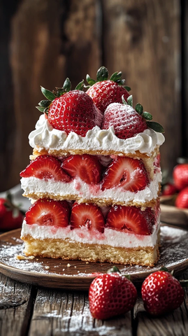 草莓短蛋糕奶油水果