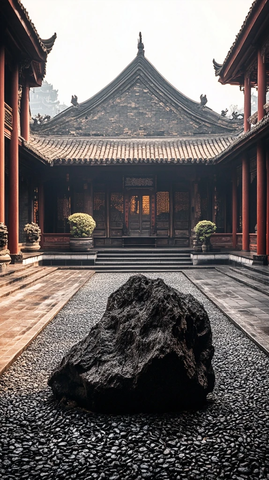 中式传统建筑庭院内景