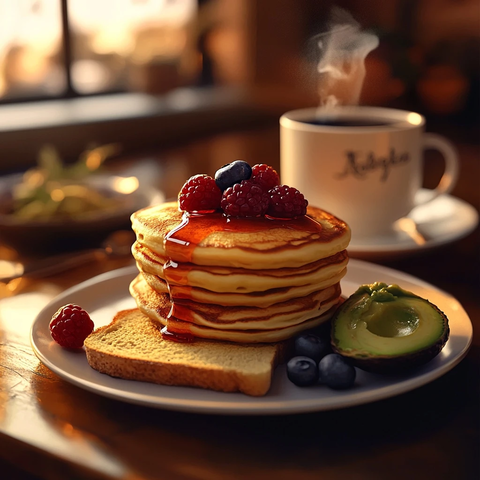 早餐咖啡吐司机边早餐