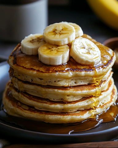 自制香蕉松饼特写