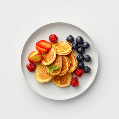 空气炸锅煎饼配酱料蓝莓