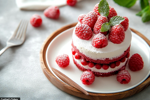 草莓蛋糕配奶油莓果