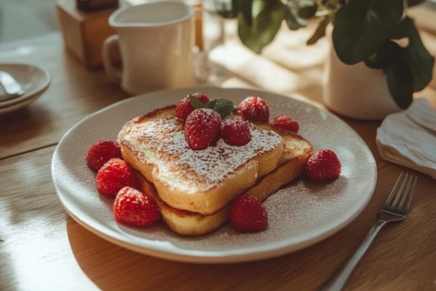 自制法国吐司早餐场景